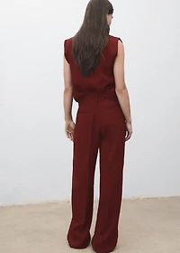 Straight-fit pleated pants
