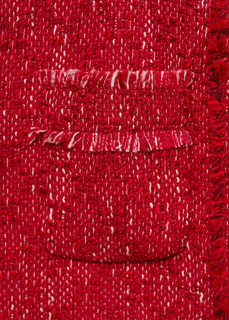 Tweed jacket with frayed ends