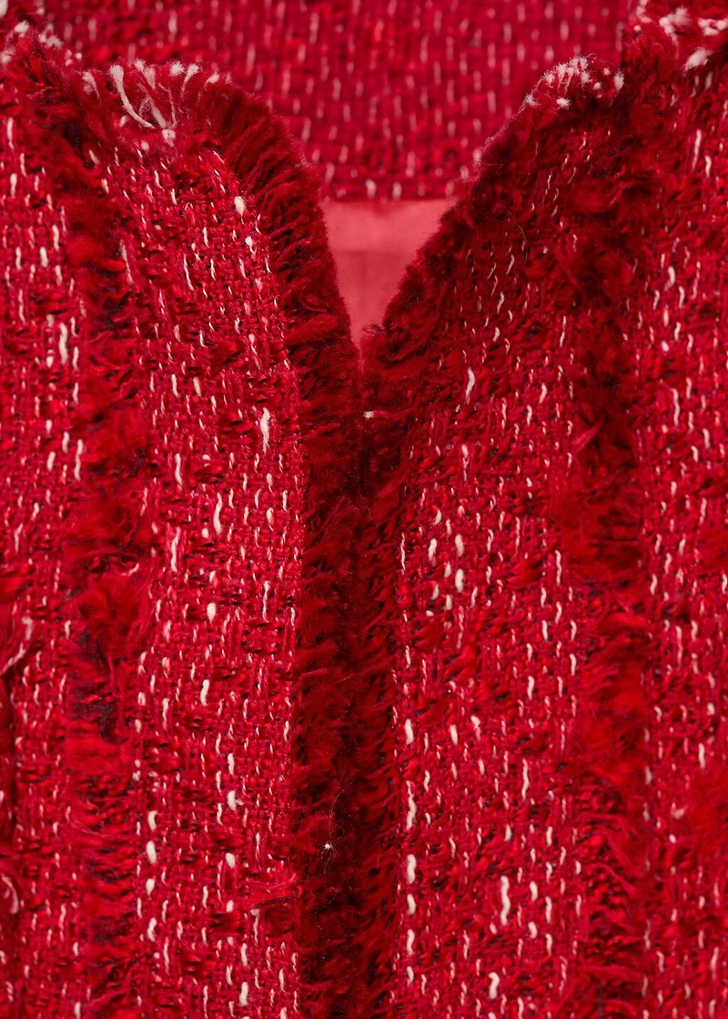 Tweed jacket with frayed ends