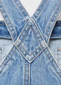 Long denim dungarees