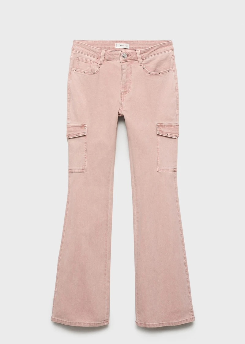 Studded skinny cargo jeans