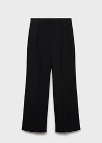 Straight-fit pleated pants