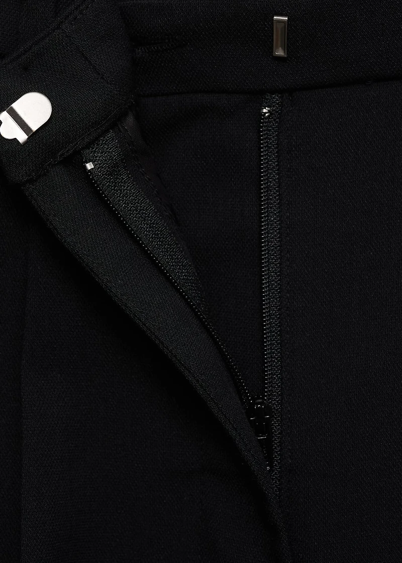 Straight-fit pleated pants