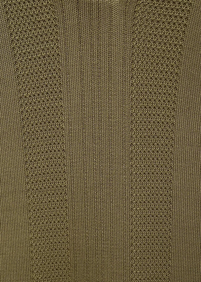 Ribbed knit polo shirt