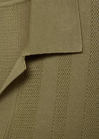 Ribbed knit polo shirt