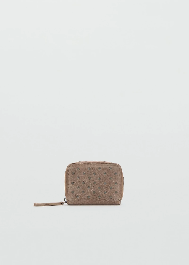 Studded leather purse