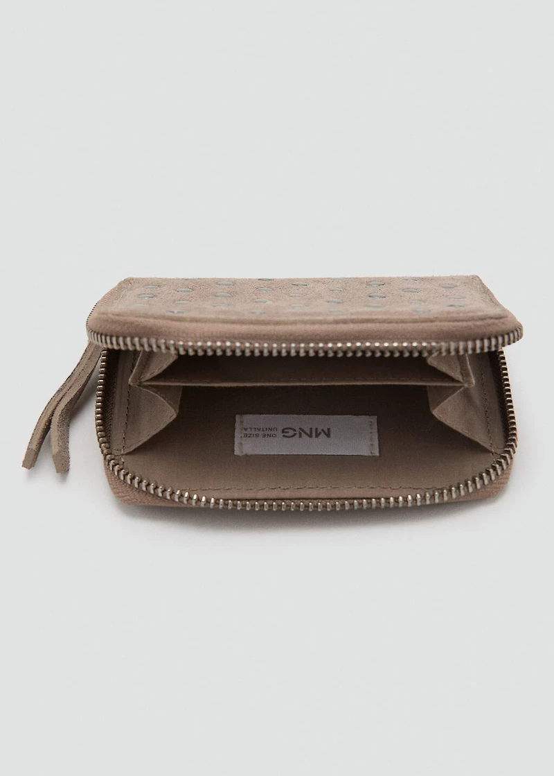 Studded leather purse