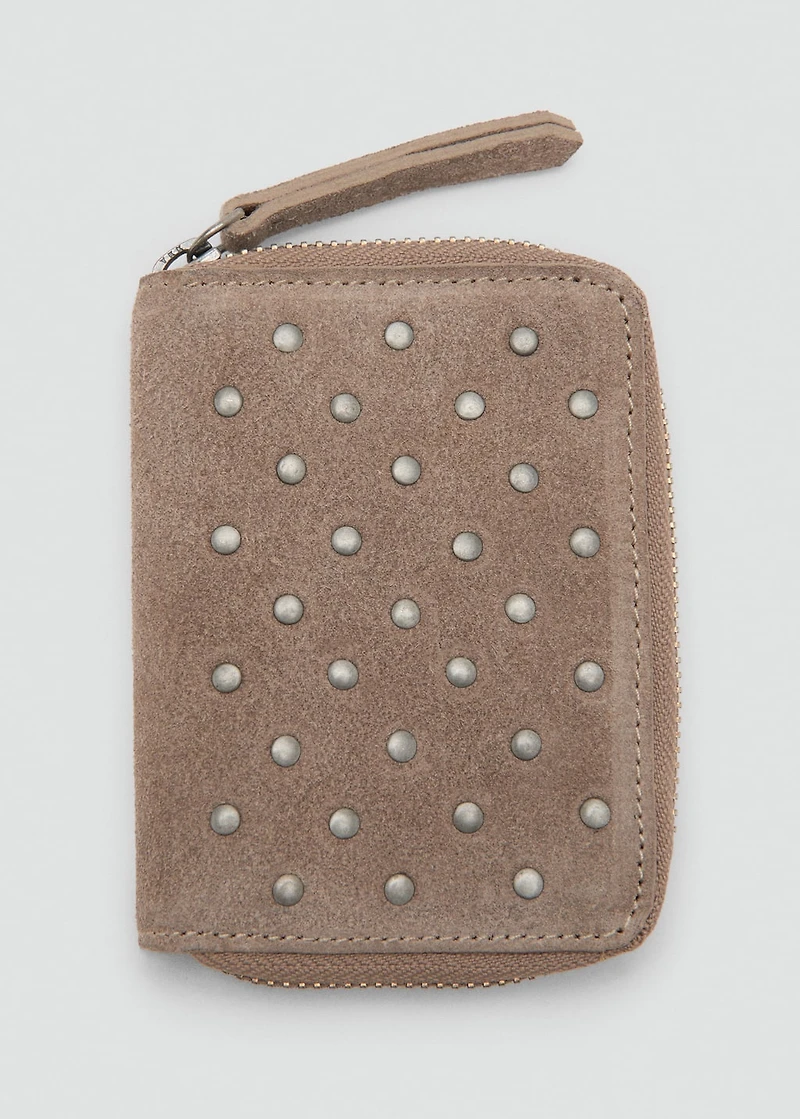 Studded leather purse