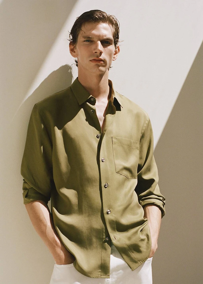 100% lyocell shirt with pocket