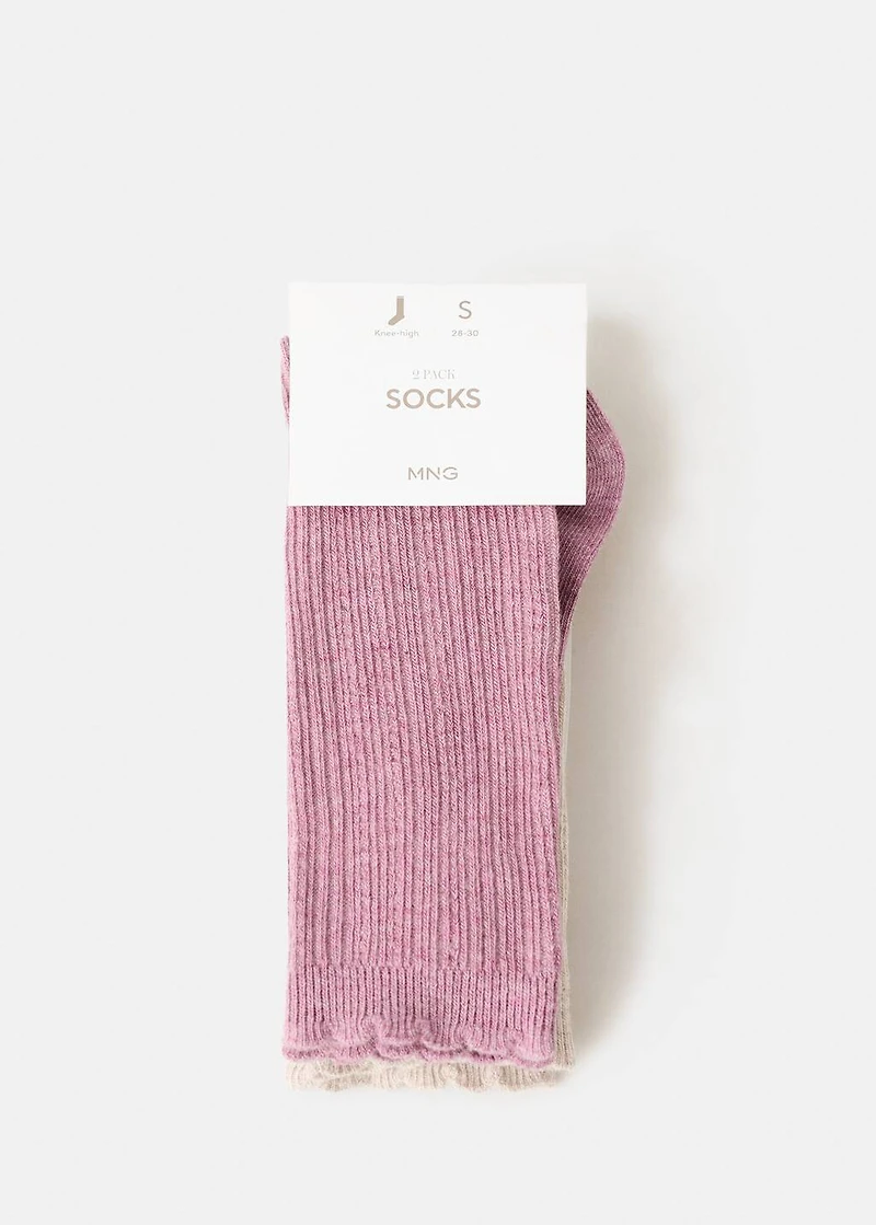 2 pack ribbed socks