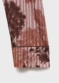 Pajama shirt with blurred print