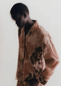 Pajama shirt with blurred print