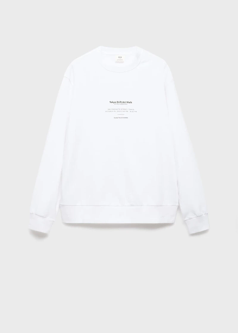 100% cotton sweatshirt text