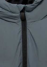 Long padded anorak with hood