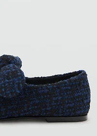 Tweed ballet flats with bow
