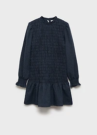 Gathered checked dress