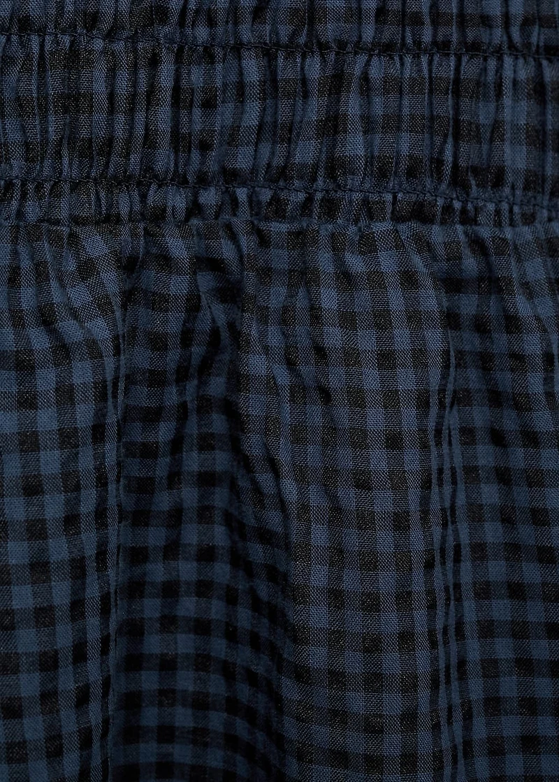 Gathered checked dress