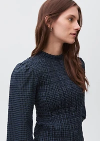 Gathered checked dress