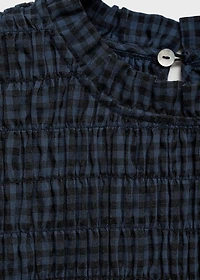 Gathered checked dress
