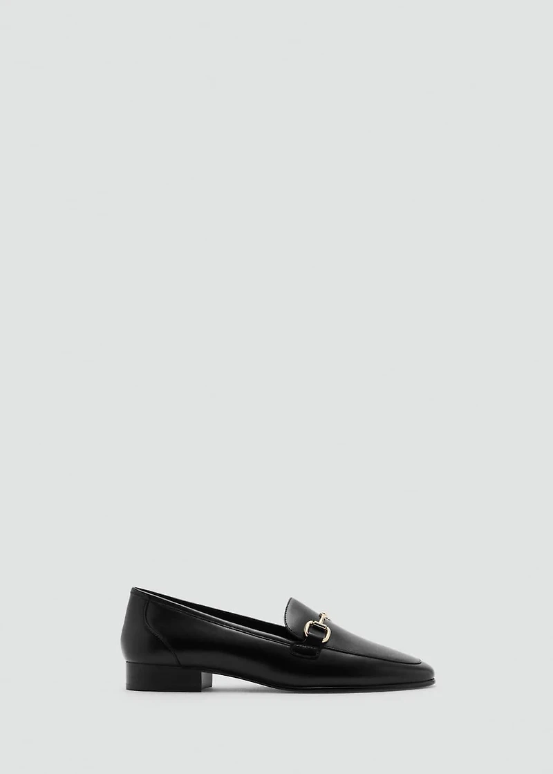 Buckle leather moccasins