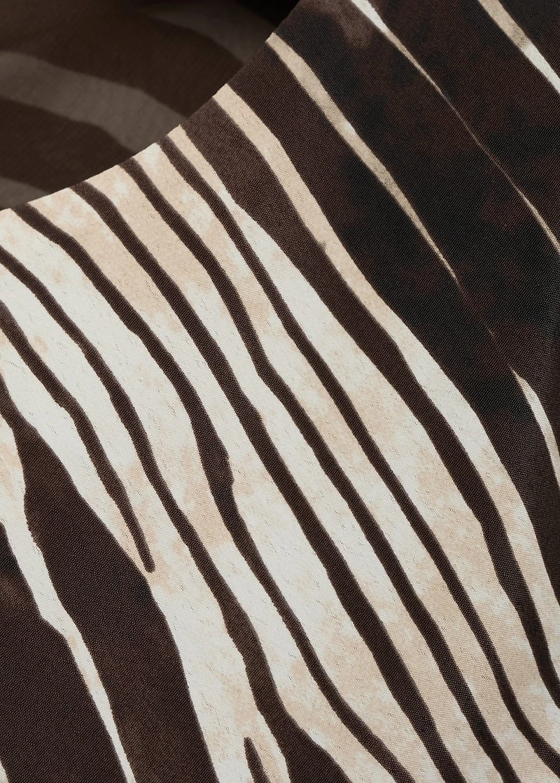 Zebra-print dress with flared sleeves