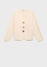 Knitted jacket with jewel buttons