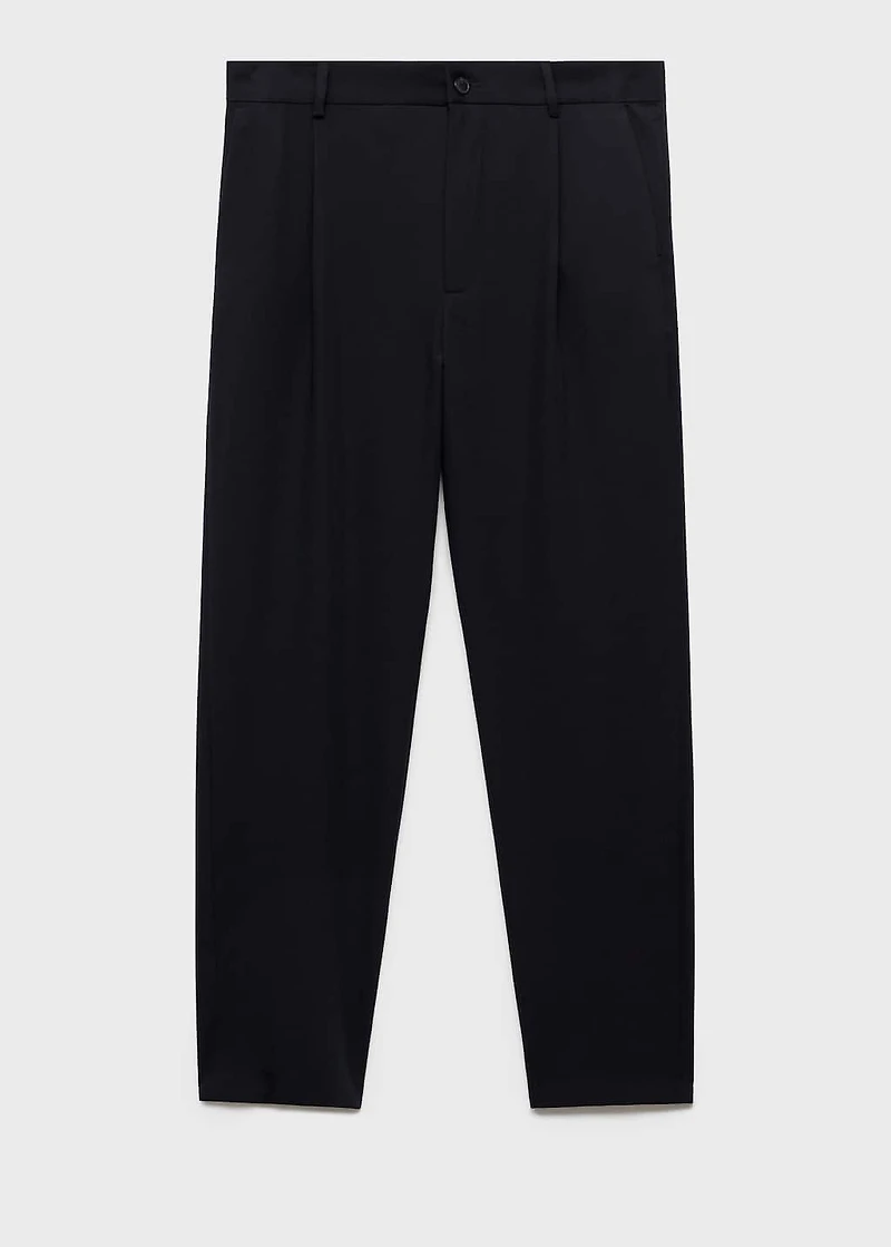 Fluid straight-leg pants with pleats