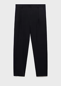 Fluid straight-leg pants with pleats