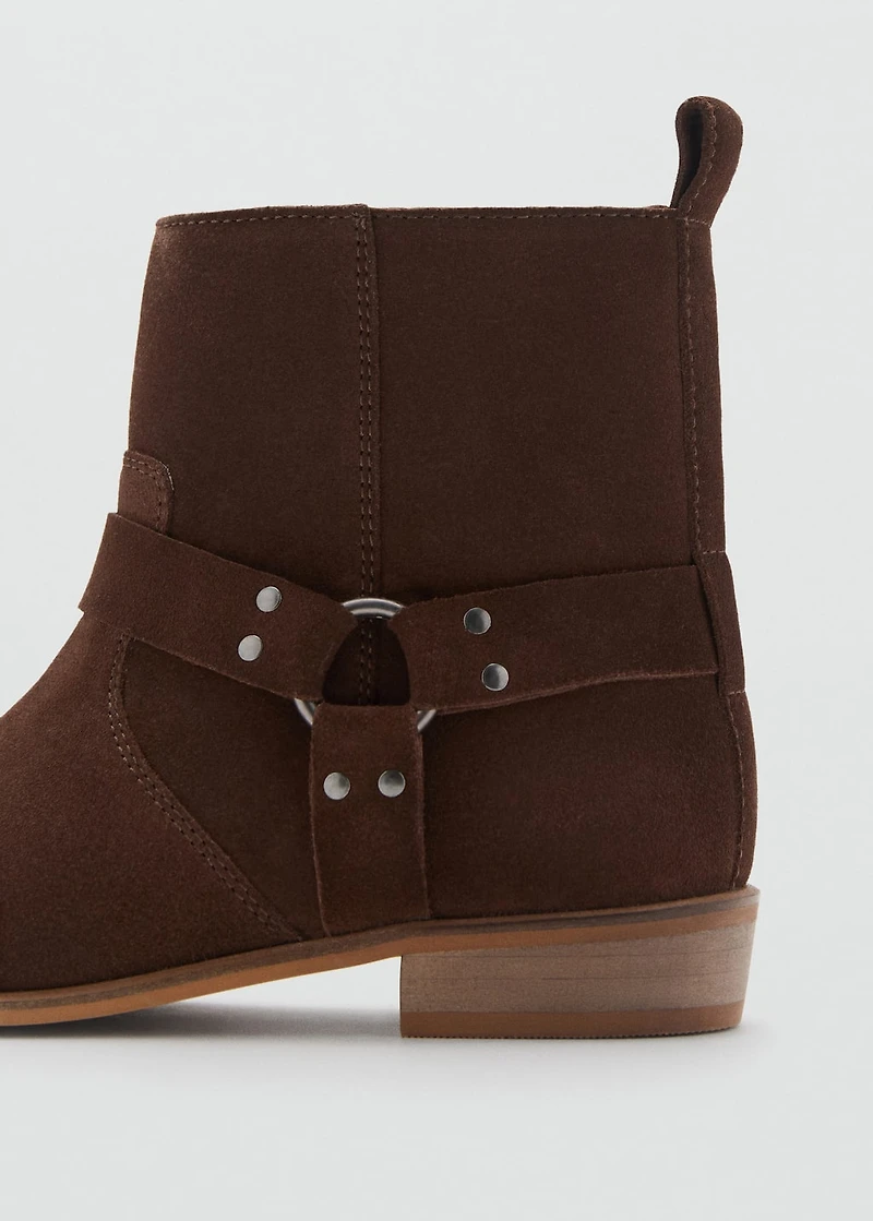 Suede leather ankle boots