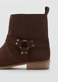 Suede leather ankle boots