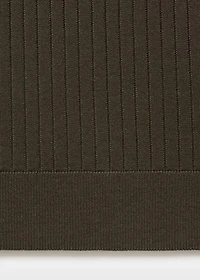 Ribbed knitted polo sweater