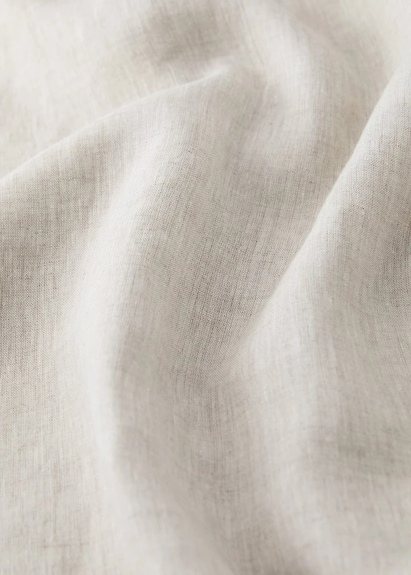Washed linen children's fitted sheet with hemstitch for 90 cm bed