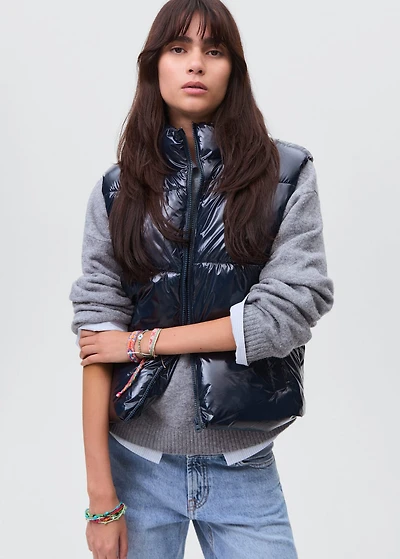 Shiny quilted vest