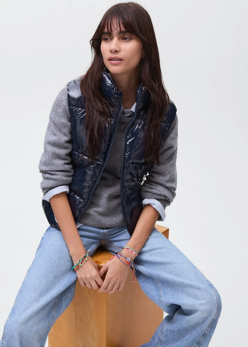 Shiny quilted vest