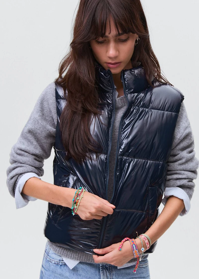 Shiny quilted vest