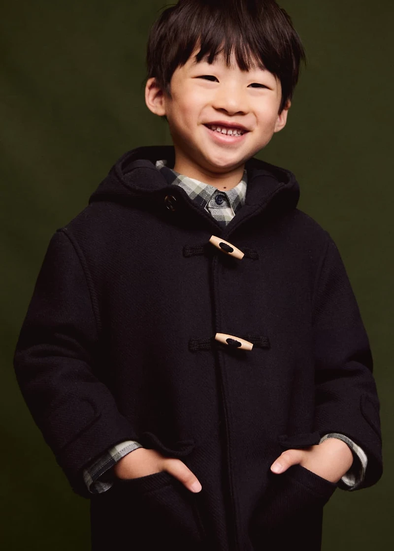 Hooded wool coat