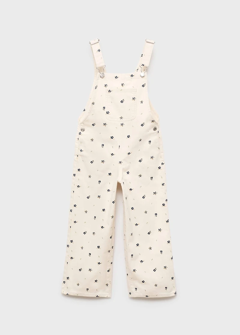 Floral print dungarees
