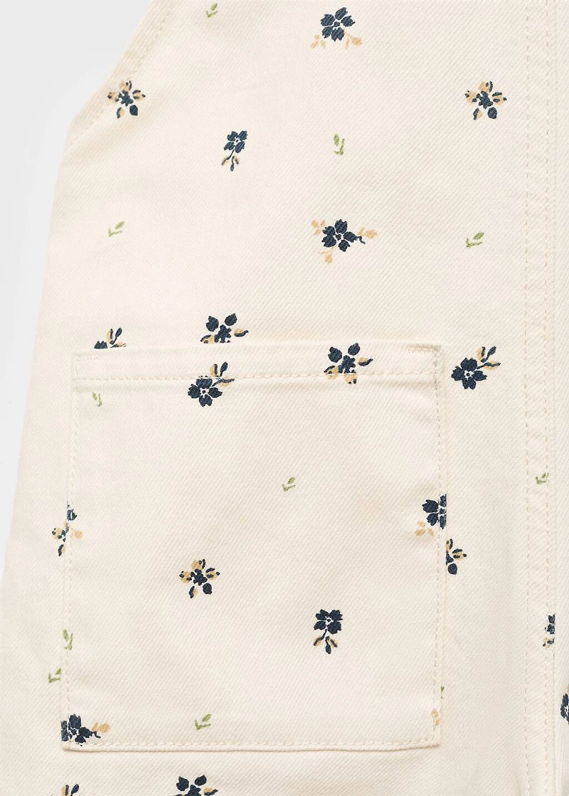 Floral print dungarees