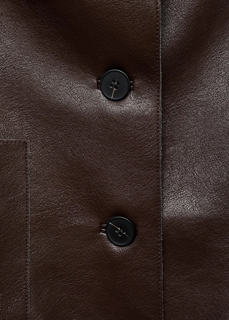 Leather-effect jacket with pockets