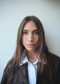 Leather-effect jacket with pockets