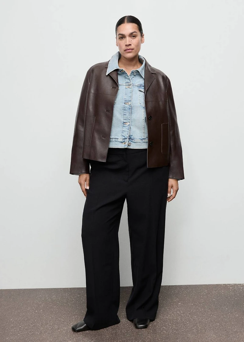 Leather-effect jacket with pockets