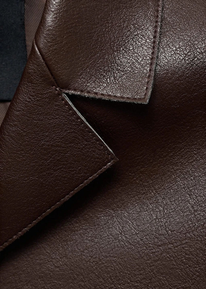 Leather-effect jacket with pockets