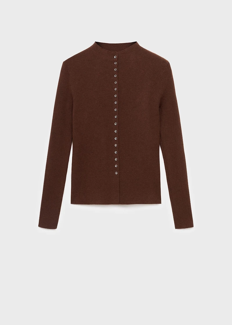 Fine rib knit cardigan