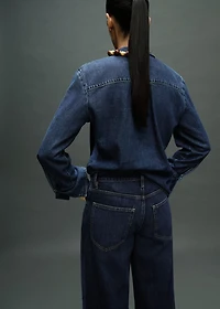 Denim shirt with bow