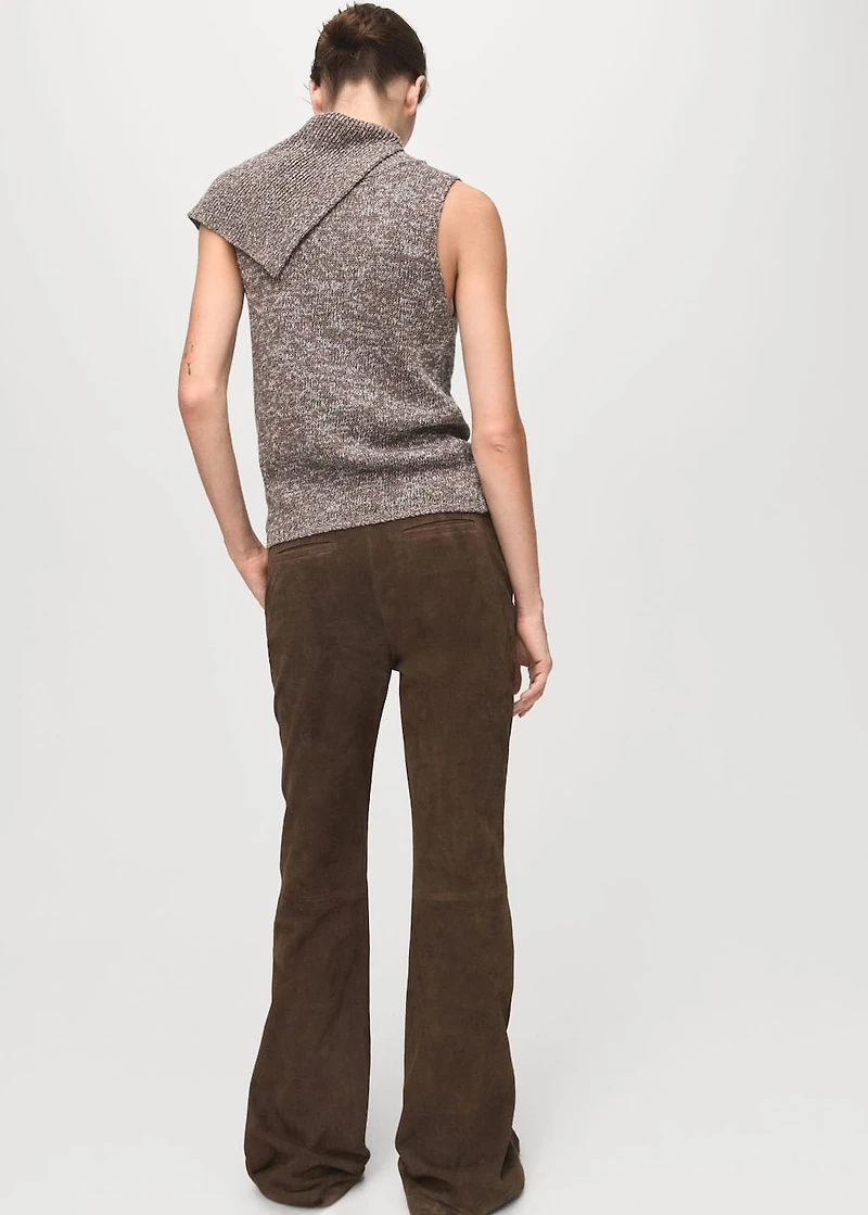 Vest with mottled wrap collar
