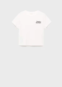 Printed cotton-blend t-shirt
