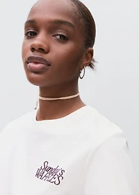 Printed cotton-blend t-shirt