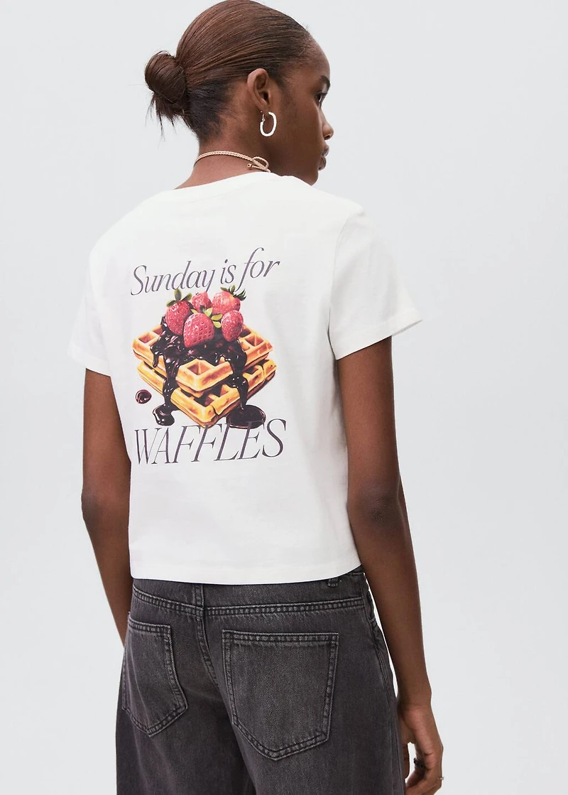 Printed cotton-blend t-shirt