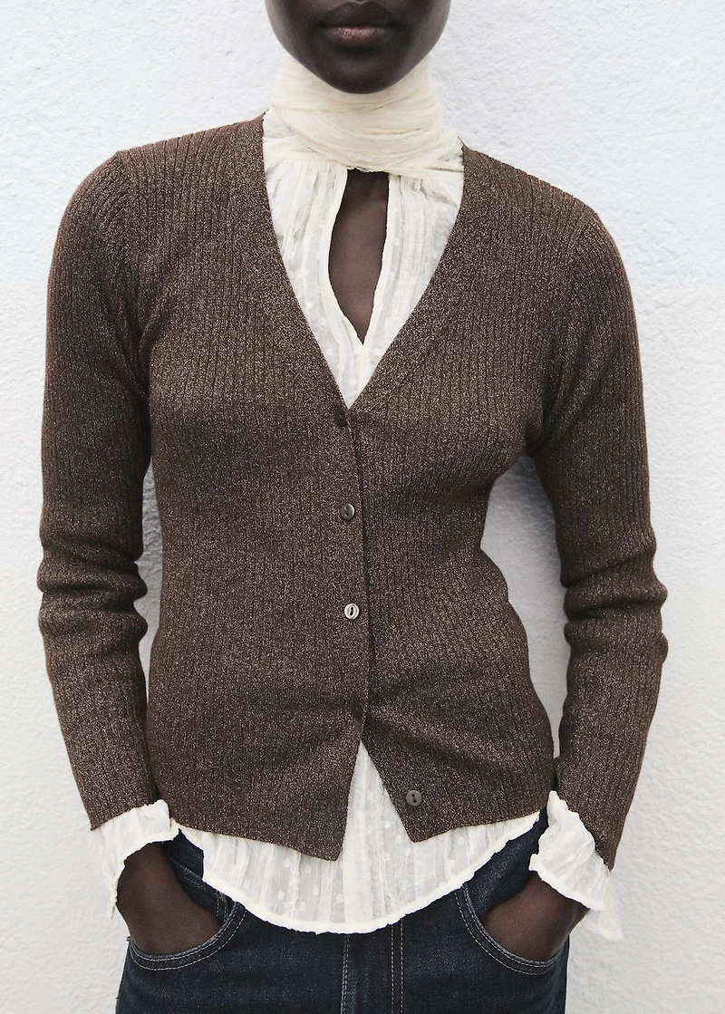 Ribbed knitted cardigan