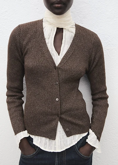 Ribbed knitted cardigan